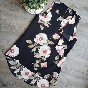 LE CHATEAU | Floral Ruffle Sleeveless Blouse